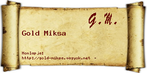 Gold Miksa névjegykártya